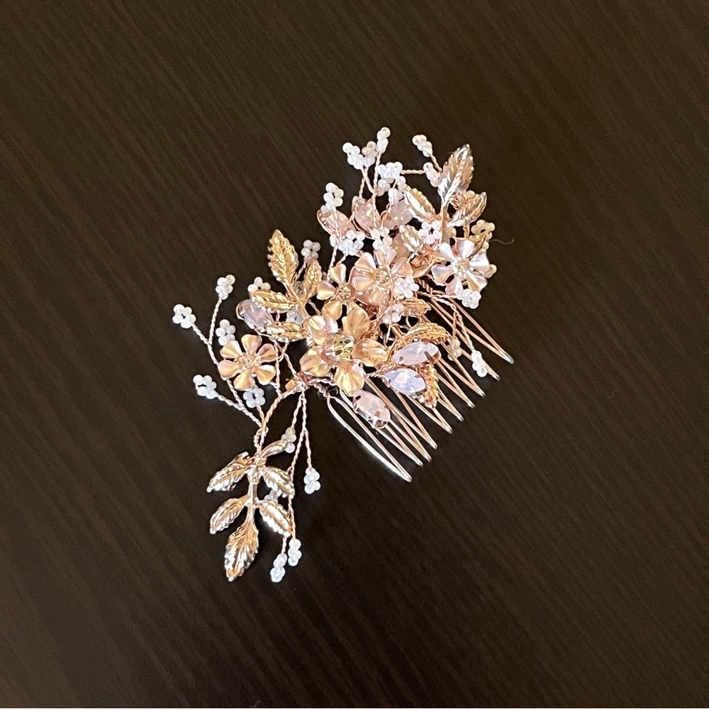 Bridal Hair Comb rose gold